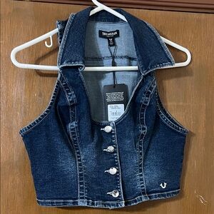 True Religion Dark Blue Denim Vest